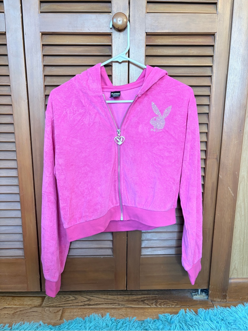 PlayBoy zip-up crop hoodie